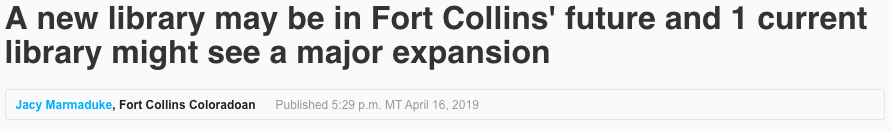 Coloradoan headline.